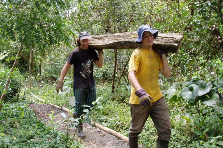 Voluntarios en la selva Amazonica del Manu Peru